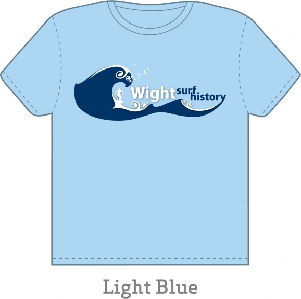 1 - Light blue shirt, Large wave & logo